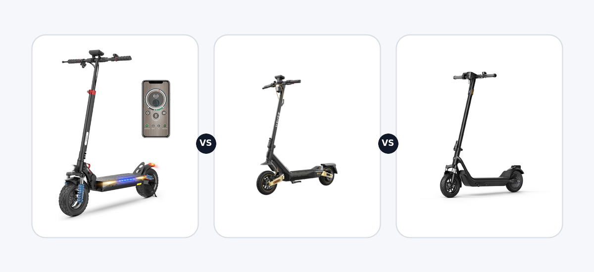 iScooter ix3 ·vs· Navee ST5 Max EU ·vs· Niu KQi 100F