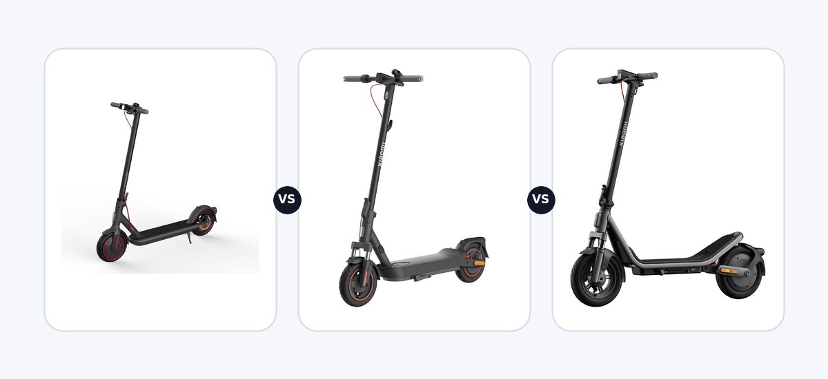Xiaomi Electric Scooter 4 Pro ·vs· Xiaomi Electric Scooter 5 Max DE ·vs· Xiaomi Xiaomi Electric Scooter 6