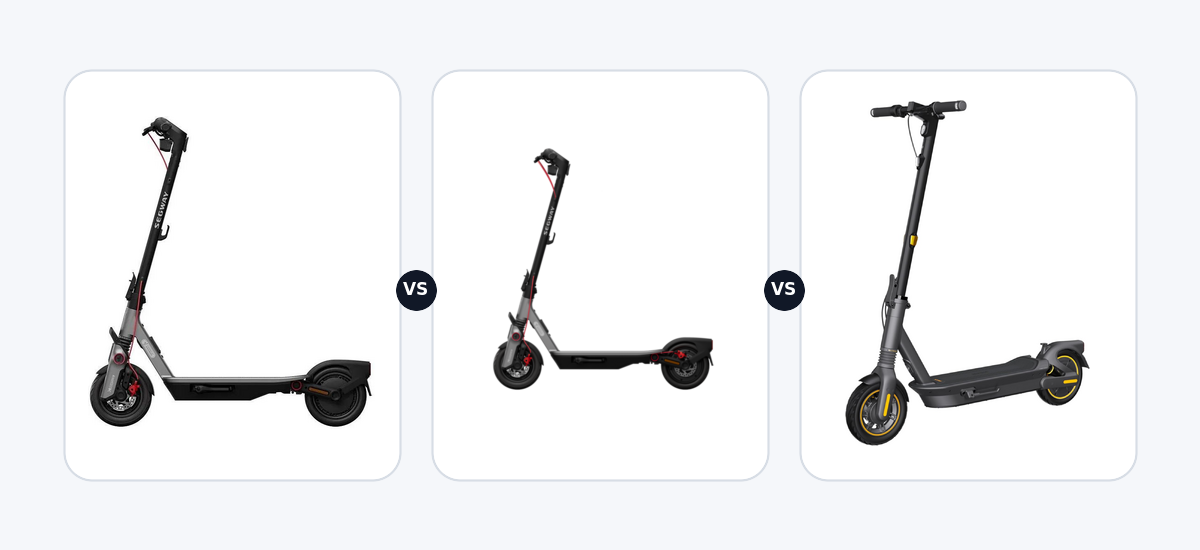 Segway Ninebot F3 E ·vs· Segway Ninebot F3 Pro E ·vs· Segway Ninebot max G2 DE