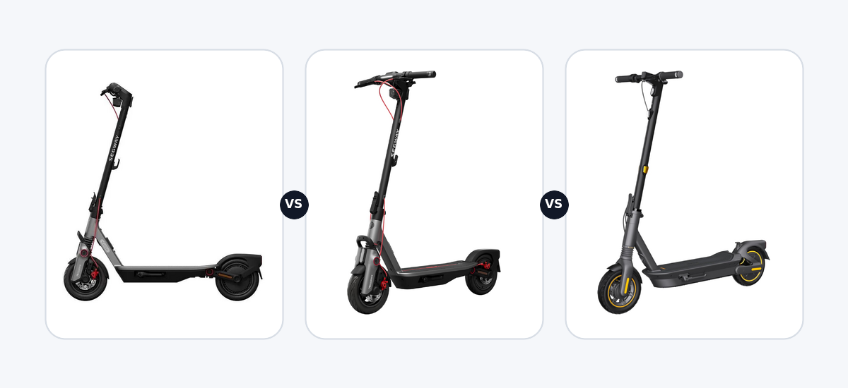 Segway Ninebot F3 E ·vs· Segway Ninebot F3 Pro ·vs· Segway Ninebot max G2 DE