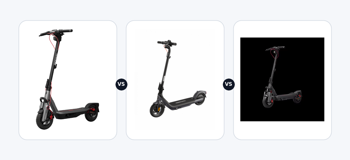 Segway Ninebot F3 Pro D ·vs· Segway Ninebot KickScooter E2 PRO E ·vs· Segway Ninebot MAX G3