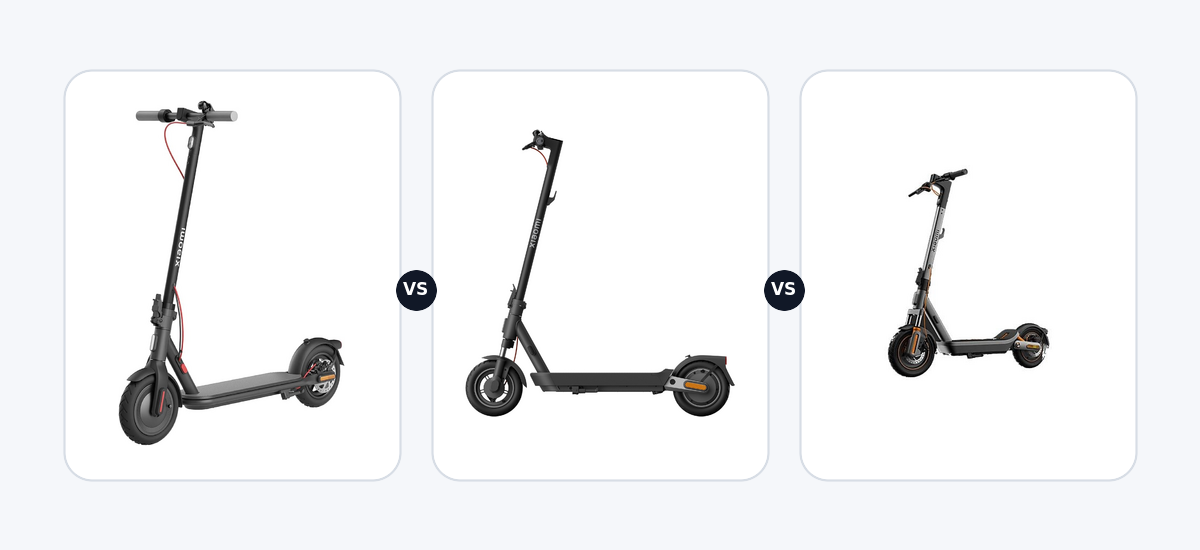 Xiaomi Electric Scooter 4 ·vs· Xiaomi Electric Scooter 5 Pro DE ·vs· Xiaomi Electric Scooter 6 max DE