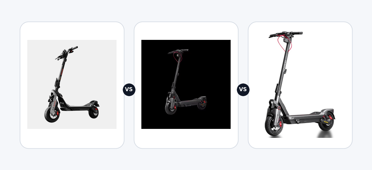 Segway Superscooter GT3 Pro · vs · Segway Ninebot MAX G3 · vs · Segway Ninebot MAX G3 D