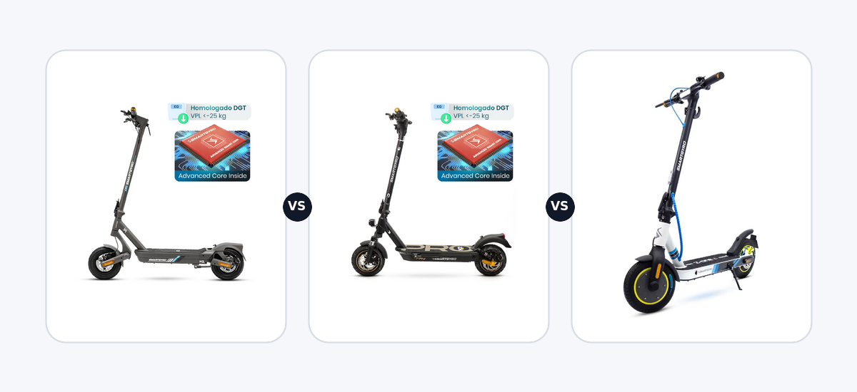 Smartgyro K1 ·vs· Smartgyro K2 PRO Black ·vs· Smartgyro Z-One 2 Gray