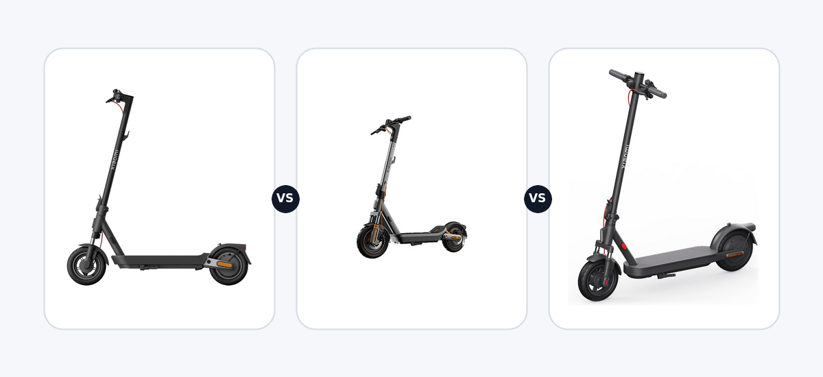 Xiaomi Electric Scooter 5 Pro DE ·vs· Xiaomi Electric Scooter 6 max DE ·vs· Xiaomi Elite