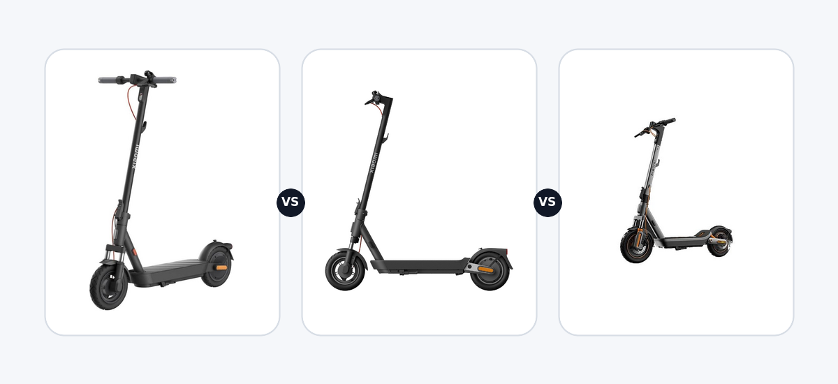 Xiaomi Electric Scooter 5 ·vs· Xiaomi Electric Scooter 5 Pro DE ·vs· Xiaomi Electric Scooter 6 max DE