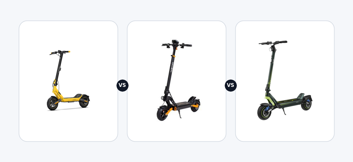 Xiaomi Electric Scooter 6 Ultra · vs · Kukirin G2 Pro · vs · Cecotec Bongo Doble Y85 2x2 XXL Connected
