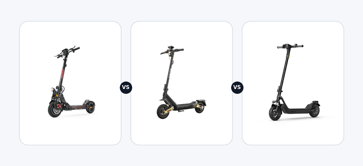 Backfire M8 Rover ·vs· Navee ST5 Max EU ·vs· Niu KQi 100F