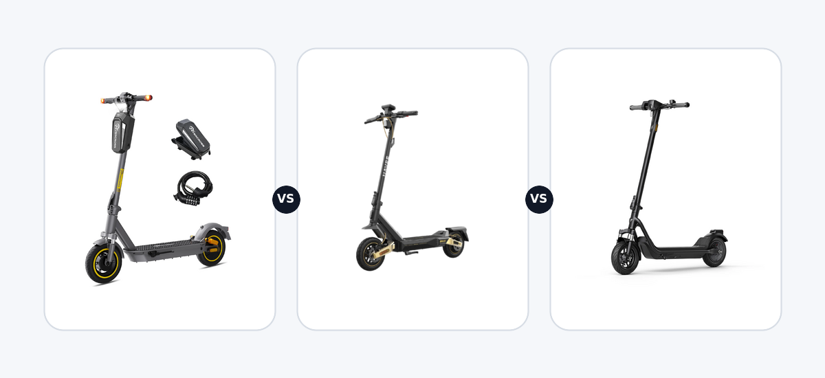Evercross EV10S MAX ·vs· Navee ST5 Max EU ·vs· Niu KQi 100F