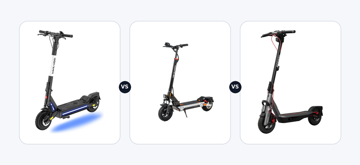 Gotrax Ares ·vs· Kukirin M4 Max ·vs· Segway Ninebot F3 Pro D