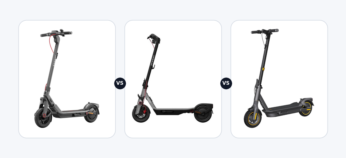 Segway Ninebot E3 Pro E ·vs· Segway Ninebot F3 E ·vs· Segway Ninebot max G2 DE