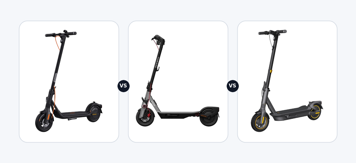 Segway Ninebot F2 Pro E ·vs· Segway Ninebot F3 E ·vs· Segway Ninebot max G2 DE