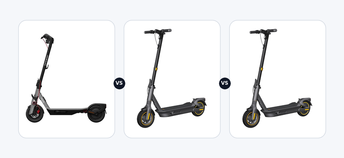 Segway Ninebot F3 E ·vs· Segway Ninebot max G2 ·vs· Segway Ninebot max G2 DE