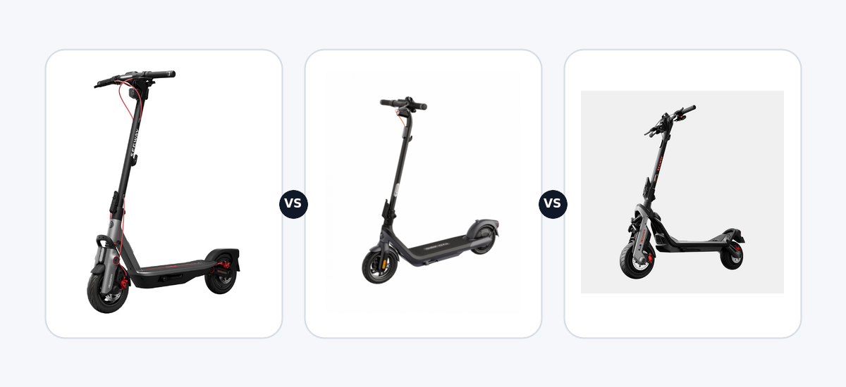 Segway Ninebot F3 Pro D ·vs· Segway Ninebot KickScooter E2 PRO E ·vs· Segway Superscooter GT3 Pro