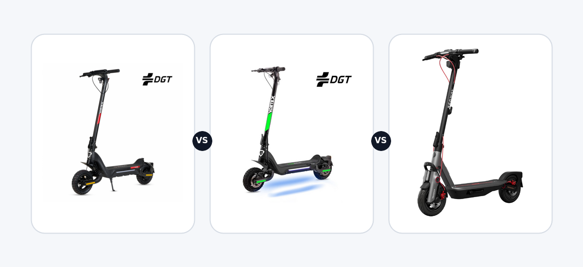 EcoXtrem ETRIC Vortex 1000 ·vs· EcoXtrem ETRIC Vortex 2000 ·vs· Segway Ninebot F3 Pro D