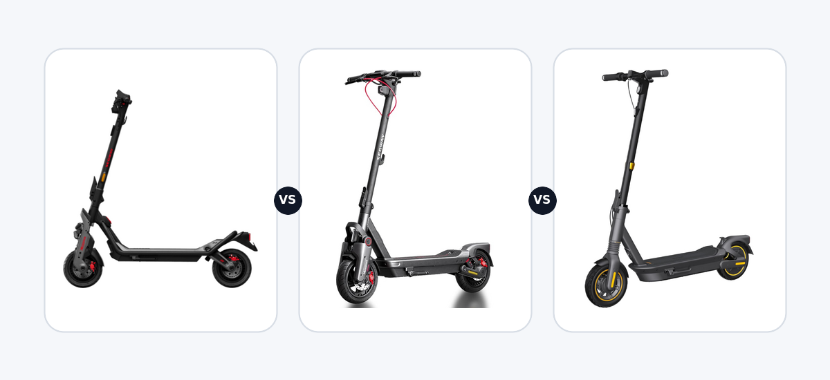 Segway GT3 E · vs · Segway Ninebot MAX G3 D · vs · Segway Ninebot max G2
