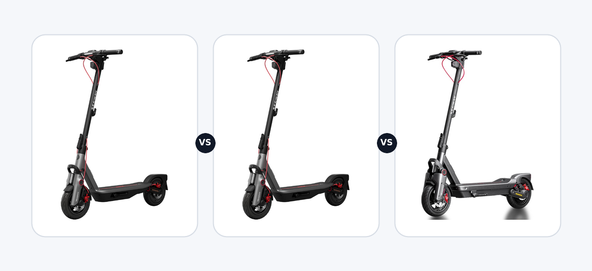 Segway Ninebot F3 Pro ·vs· Segway Ninebot F3 Pro D ·vs· Segway Ninebot MAX G3 E