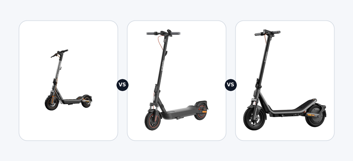 Xiaomi Electric Scooter 6 Max · vs · Xiaomi Electric Scooter 5 Max DE · vs · Xiaomi Xiaomi Electric Scooter 6