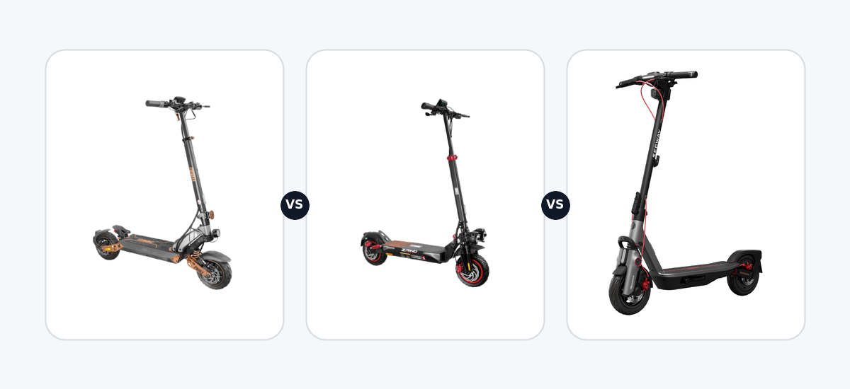 Zwheel ZWolf Duo ·vs· Zwheel ZRino Duo Max ·vs· Segway Ninebot F3 Pro D