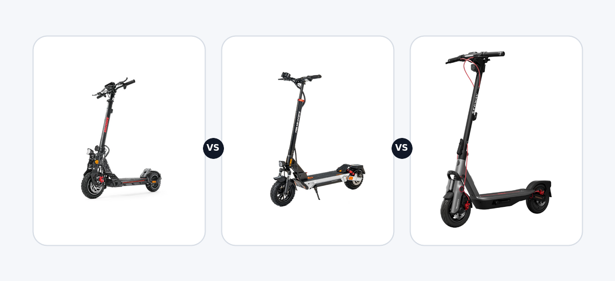 Backfire M8 Rover ·vs· Kukirin M4 Max ·vs· Segway Ninebot F3 Pro D