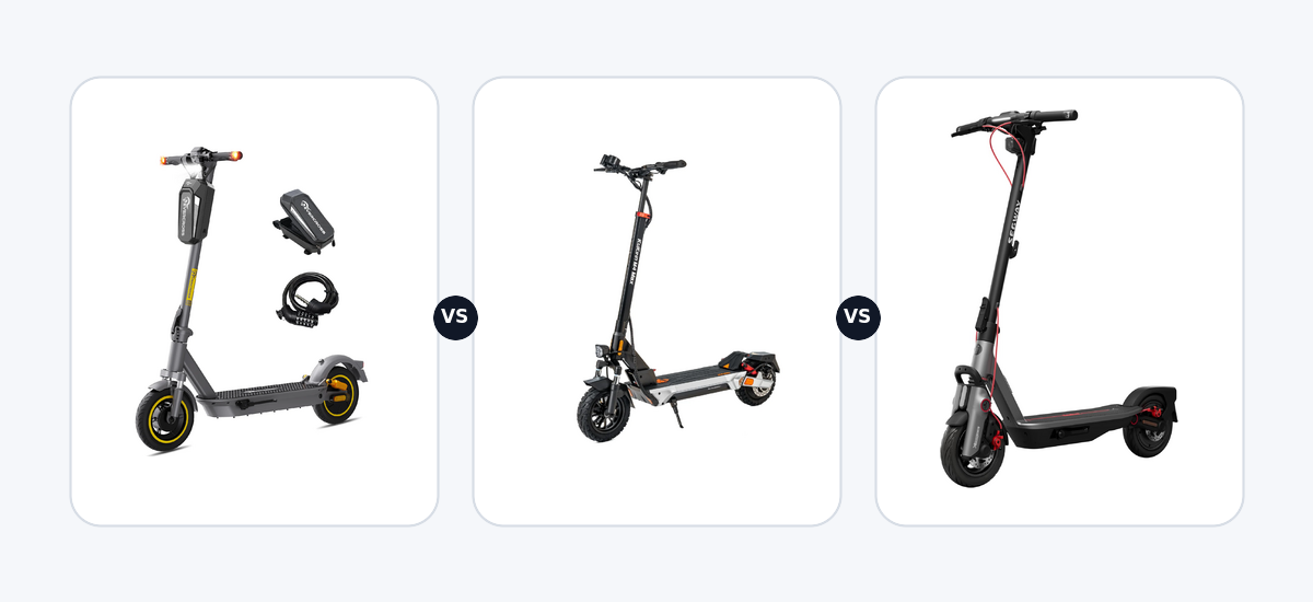 Evercross EV10S MAX ·vs· Kukirin M4 Max ·vs· Segway Ninebot F3 Pro D