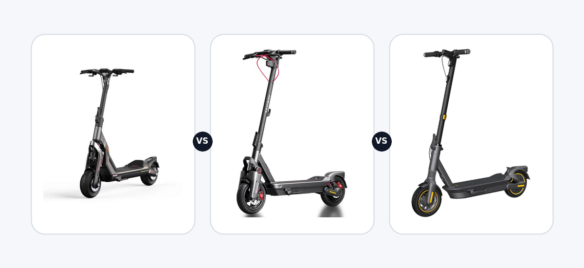 Segway GT1 E · vs · Segway Ninebot MAX G3 D · vs · Segway Ninebot max G2