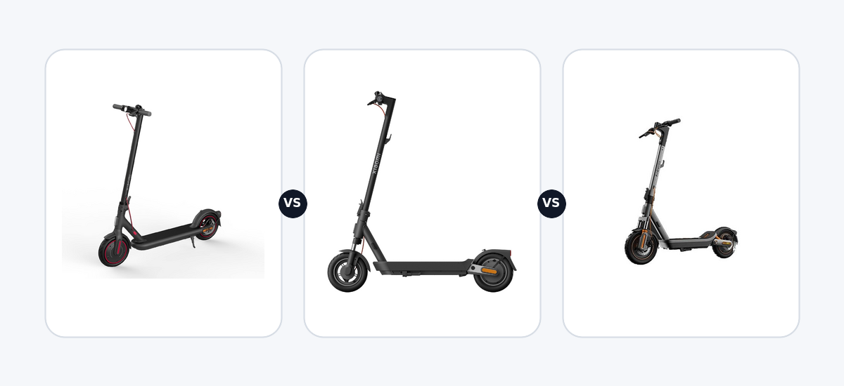 Xiaomi Electric Scooter 4 Pro ·vs· Xiaomi Electric Scooter 5 Pro DE ·vs· Xiaomi Electric Scooter 6 max DE